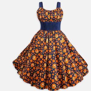 Disney Parks The Disney Dress Shop Orange Bird Dress Sz M Polka Dot Orange Blue